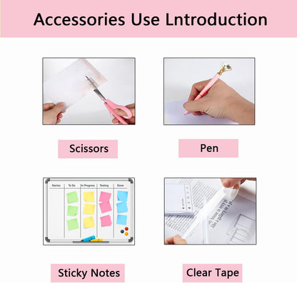 suniya Office Supplies,Gold Desk Accessories,with Stapler,Tape Dispenser,Pen Holder,Scissors,Phone Stand,Staple Remover,Ballpoint Pen,Clear Tape, Staples,Ruler,Clips,Best Gift for Business or Boss