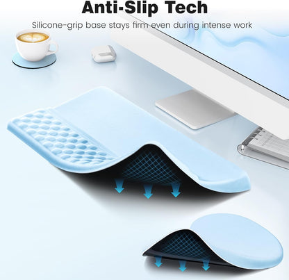Ospelelf Ergonomic Mouse Pad and Keyboard Stand Wrist Rest Set, Memory Foam Comfort, Pain Relief for Typing, Office Desk Accessories, Moonlit Blossoms