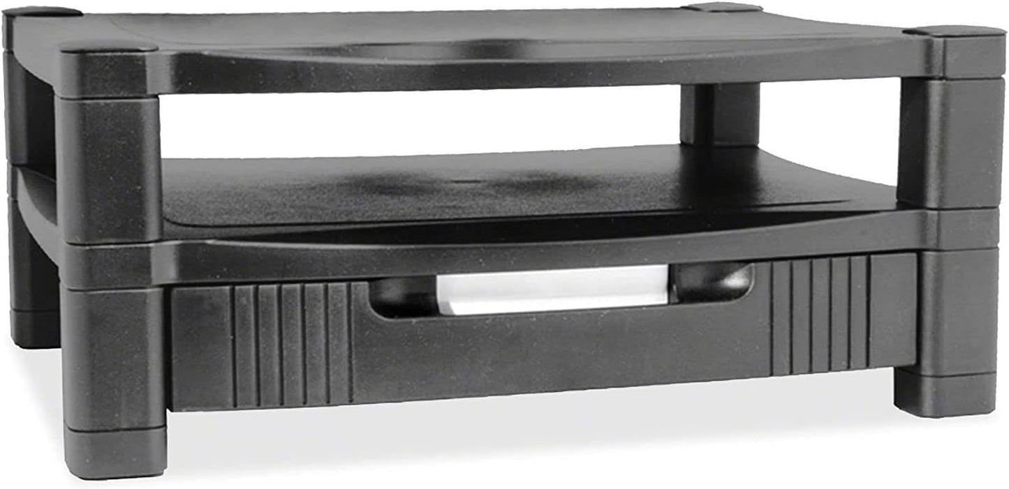 Kantek Single-Level Monitor Stand, 17" X 13.25" X 3" To 6.5", Black, Supports 50 Lbs