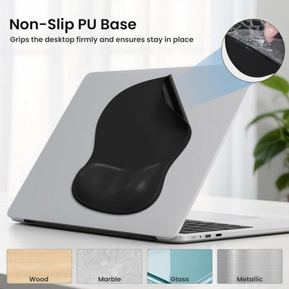 AKIT Ergonomic Mouse Pad and Keyboard Wrist Rest Set, Gel Memory Foam Wrist Rest with Non-Slip Base, 3-in-1 Mousepad Set for Pain Relief, Desk Accessories for Gaming, Home, Office(Black)