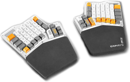 GRIFITI Fat Wrist Pad Ergodox 2 Piece Set 6.5" x 4.2" x 0.75" Mirror Wrists Rests Support Accessories for Gaming Computer Keyboard Sets - Hand Rest Ergonomic Keyboards Pads Palm Resting (Black Nylon)