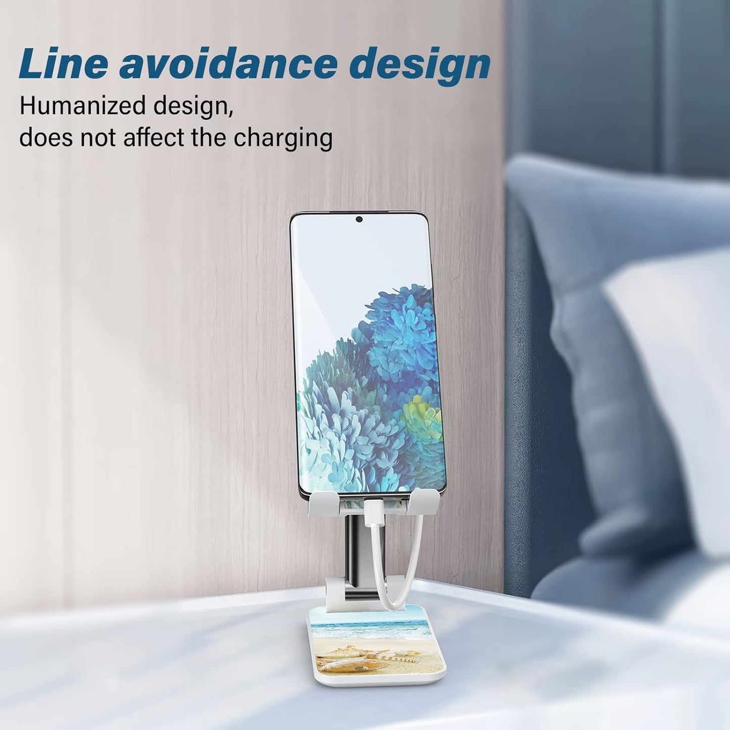 Desk Cell Phone Stand - Adjustable Angle-iPad Holder, Universal Compatible Phone Holder for Desk