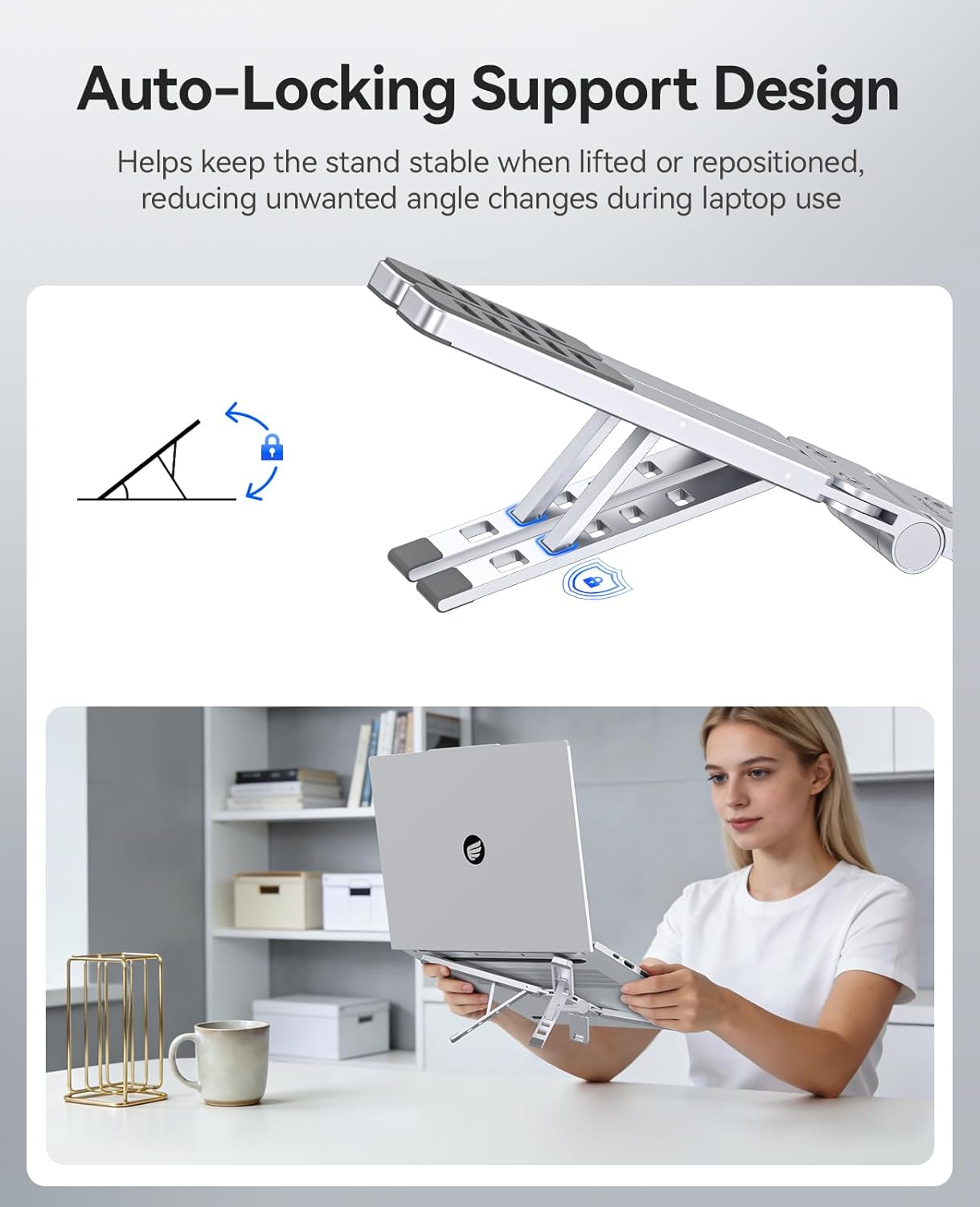 ORICO Portable Laptop Stand for Travel & Desk, Ultra-Compact Foldable Aluminum 3-in-1 Riser for Laptop, Tablet & Phone, 5 Adjustable Heights, Compatible with MacBook/HP/Dell/iPad/iPhone – PN1 (Gray)