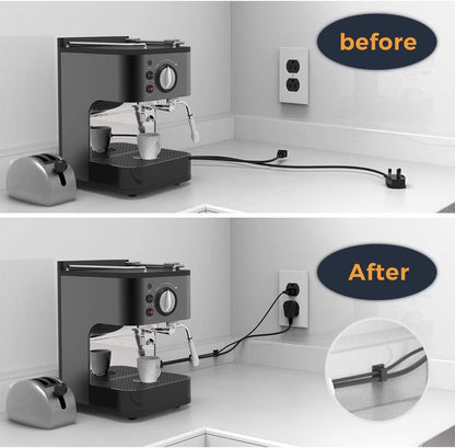 Cable Clips with Strong Self-Adhesive, XIAOXI R Shape Cable Management TV PC Wire Holder Sticky Tidy and Organizer Cord and Wires - 40 Pcs (Clear)