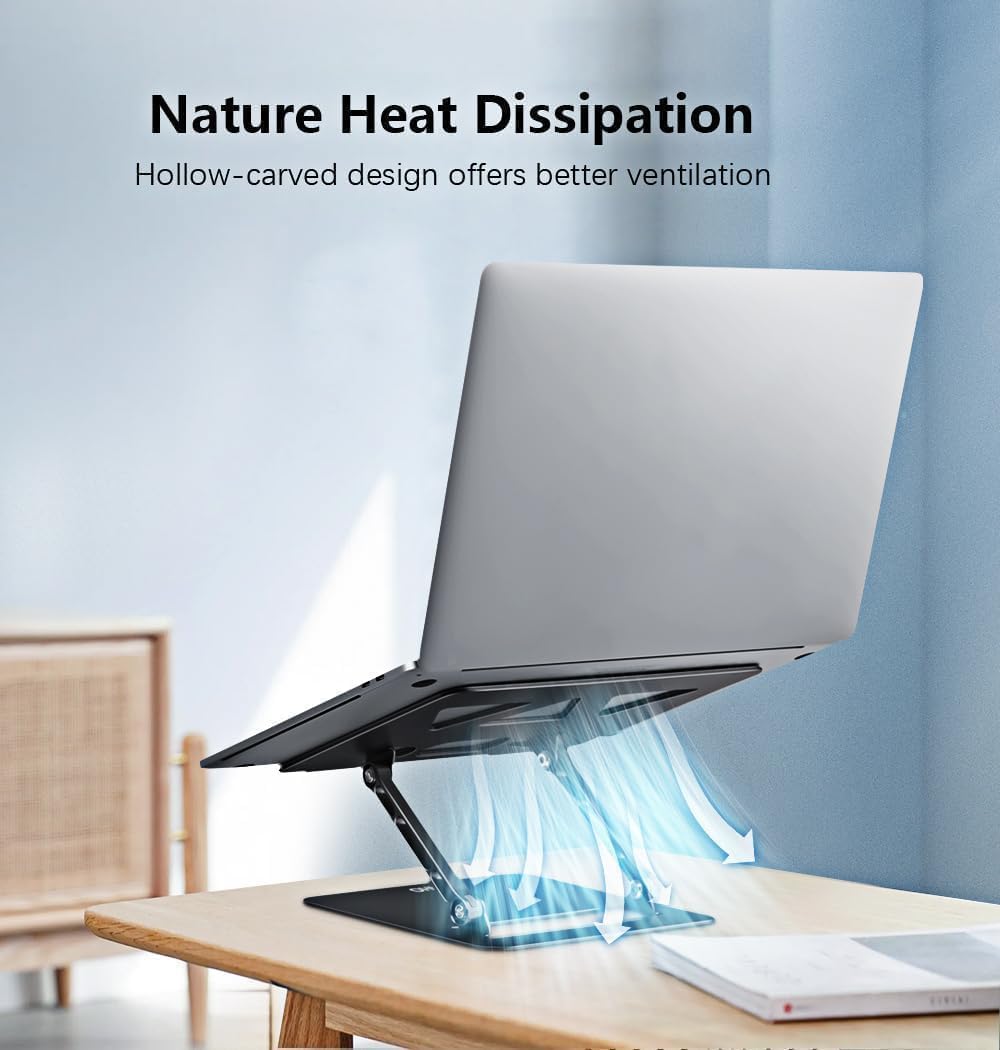 Aoviho Adjustable Laptop Stand for Desk,Portable Laptop Stand Holder and Riser,Foldable Aluminum Notebook Computer Stands for MacBook Air Pro HP Lenovo Dell Samsung Chromebook, 10-15.6 inch, Purple