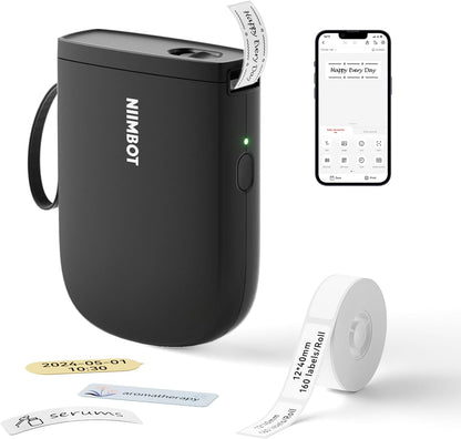 NIIMBOT D11 New Version Label Maker Machine with Tape,300DPI Bluetooth Label Printer, Portable Thermal Printer,Sticker Maker for Organizing Home Office School,Blue
