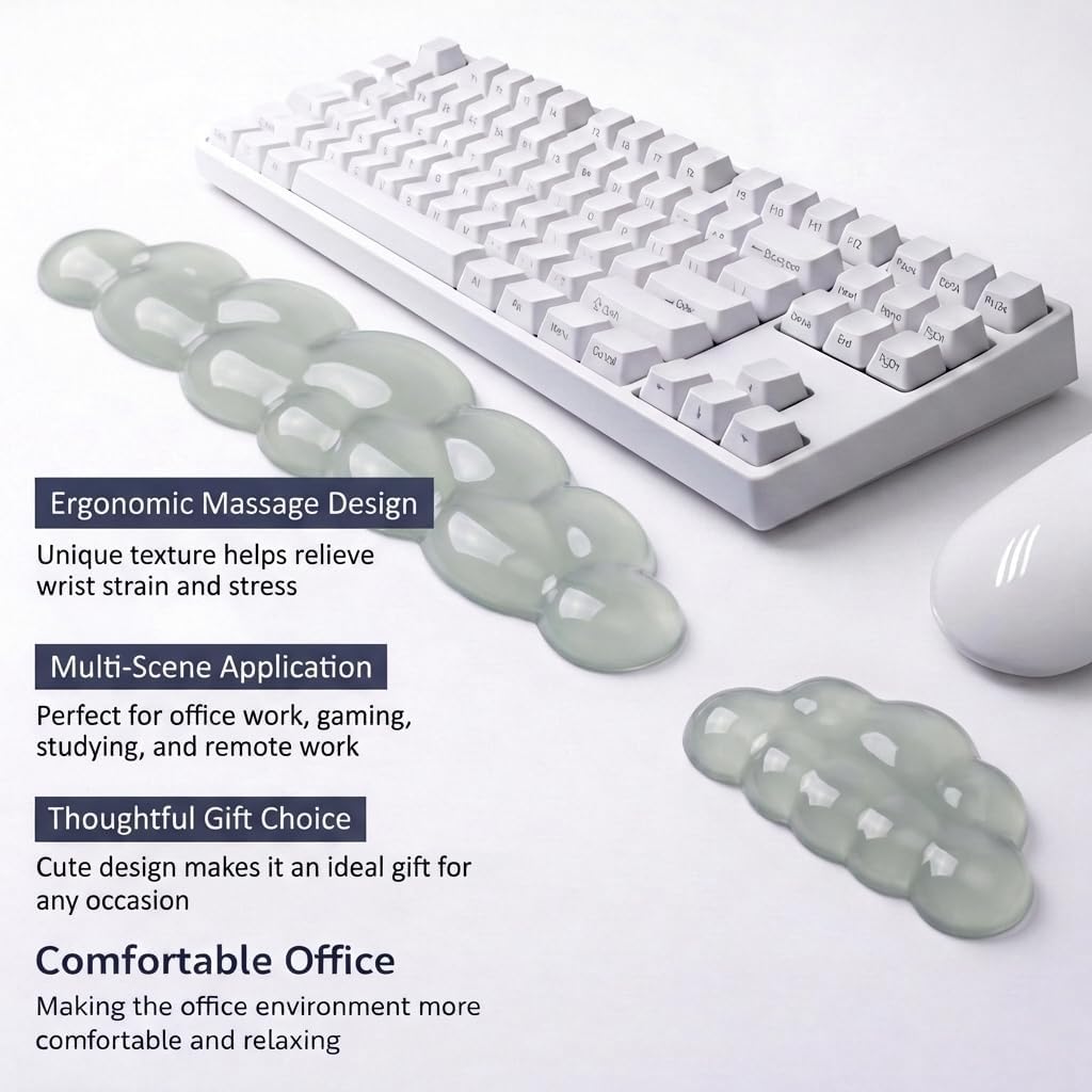 Ultimate Cute Ergonomic Wrist Rest – Instant Relief, Cloud-Like Comfort, Premium Silicone & TPU, Ultra-Soft, Durable, Gift-Boxed for Office, Study, Gaming & More