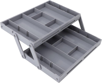 Fockety Drawer Organizer, Multi Level Collapsible Drawer Organizer with Adjustable Compartments, Expandable Desk Organizer Trays for Jewelry, Makeup, Silverware Storage Organizer (2