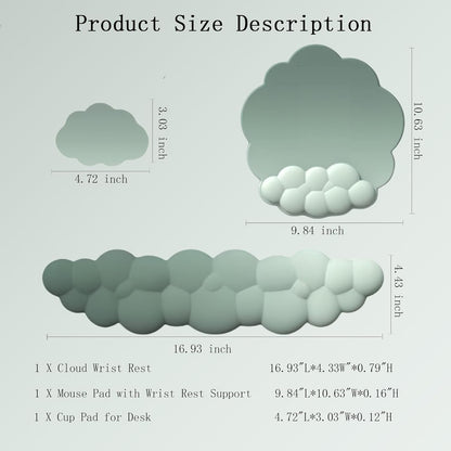 Cloud Wrist Rest Keyboard Pink Mouse Pad Set with Wrist Rest Ergonomic Wrist Pad Memory Foam Non-Slip Base Cute Gradient Wrist Support for Computer Laptop Gaming Home Office Relief Typing Pain
