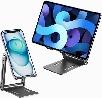 Cell Phone Stand,360° Adjustable Folding Portable Phone Holder for Desk Travel Essentials Office Accessories Compatible with All Mobile Phones,Small ipad,Switch