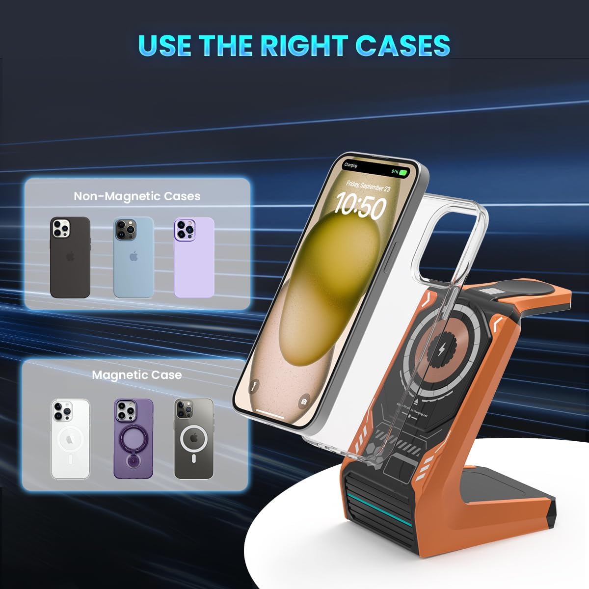 Charging Station for iPhone and Apple Watch: 3 in 1 Wireless Phone Charger Stand for iPhone 17 16 15 14 13 12 11 Pro Max & AirPods, Bedside Nightstand Docking