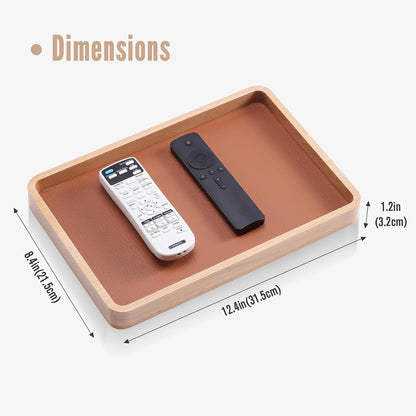 ProCase Wooden Valet Tray for Men, Wood Catch-All EDC Organizer, Nightstand, Entryway Bedside Dump Holder, for Wallets, Keys, Watches, Phones, Loose Change, Trinkets -DarkBrown