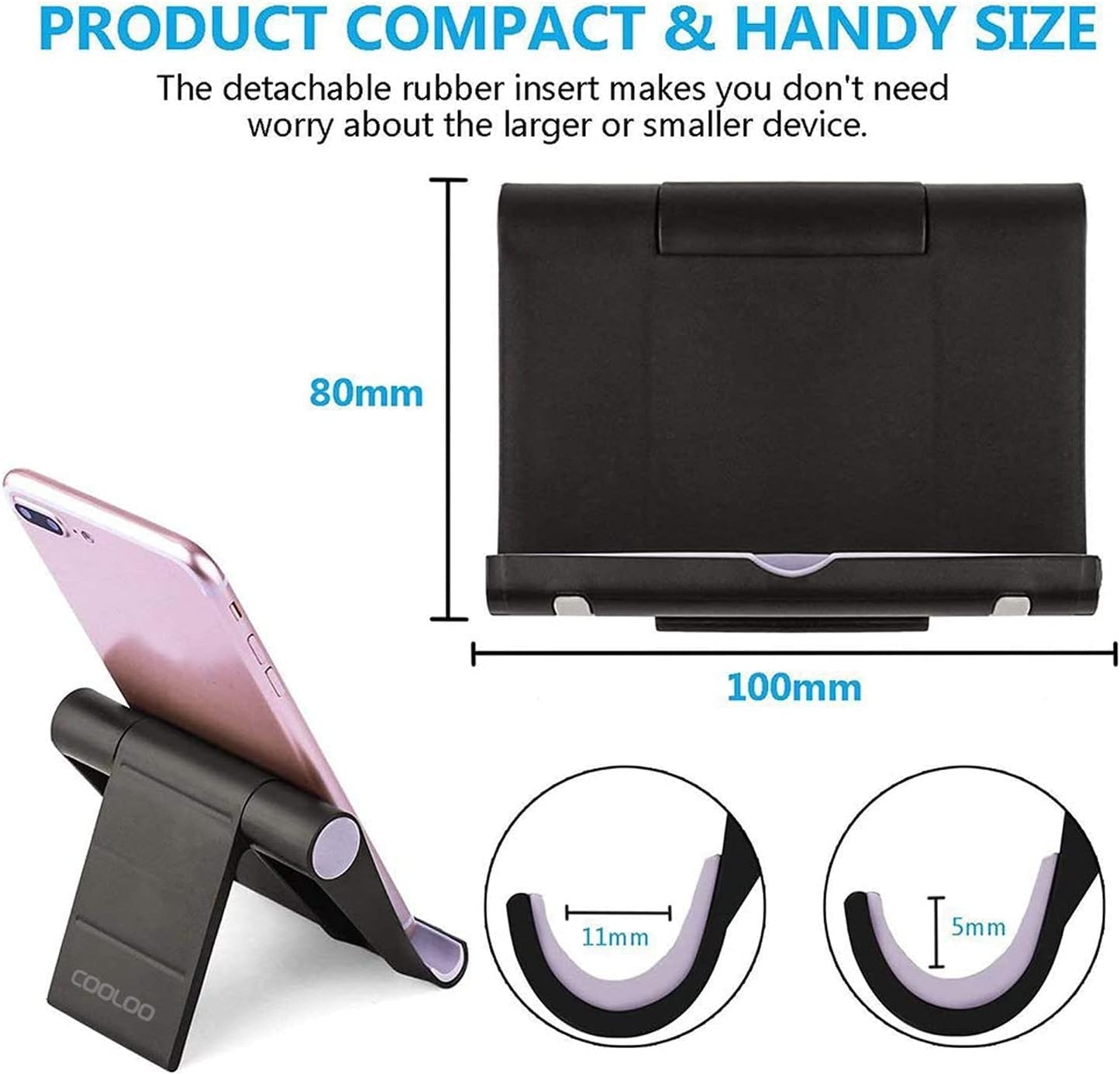 Cell Phone Stand Multi-Angle,【2 Pack】 Tablet Stand Universal Smartphones for Holder Tablets(6-11"), e-Reader, Compatible Phone XS/XR/8/8 Plus/7/7 Plus, Galaxy S8/S7/Note 8, Air, Mini, Pixel 2(Black)