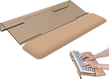 Laborio Computer Keyboard Wrist Rest Stand for Desktop, Keyboard Holder for Easy Typing with Wrist Pad for Office Desk, Home, School (Pink)