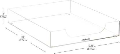 Mind Reader Paper Tray, Desktop Organizer, File Storage, Modern, Office, Acrylic, Clear