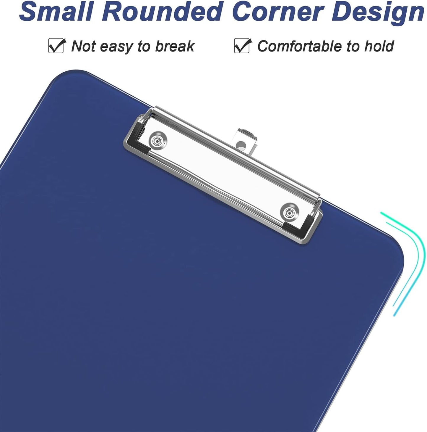 Rimilak 8.5 x 11 Plastic Clipboards Set of 2, Low Profile Metal Clip, Translucent Board, 12.5 x 9 in Letter Size, Office Supply, Back to School, Purple