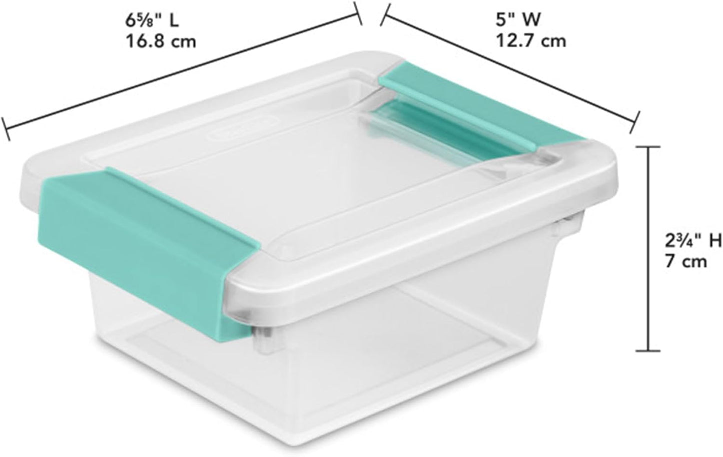 Sterilite 6-Pack Clip Box, Stackable Clear Plastic Bins with Latching Lids, Small - Writing, Arts or Crafts Supplies Storage Containers for Home, Office, Classroom and Workshop Organization