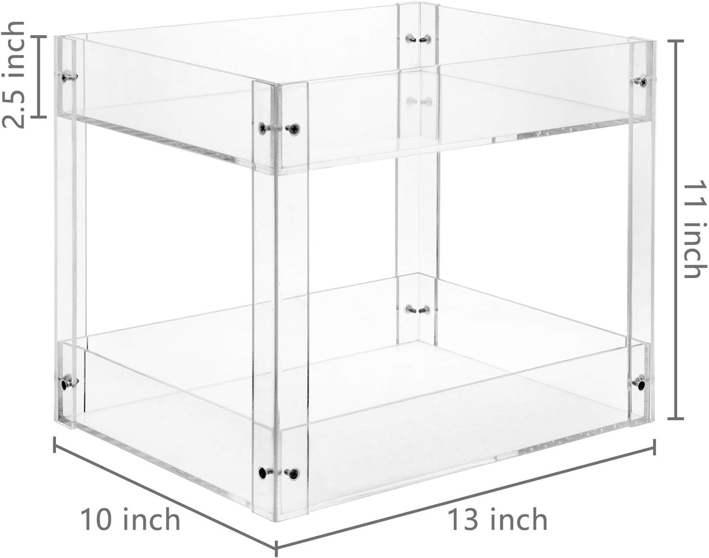 MyGift 2-Tier Premium Clear Acrylic Desk Letter Tray Organizer, A4 Size 2 Tier Document Organizer Desktop File Paper Holder Rack for Home and Office