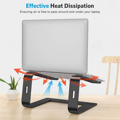 OMOTON Laptop Stand, Detachable Laptop Mount, Aluminum Laptop Holder Stand for Desk, Compatible with MacBook Air/Pro, Dell, HP All Laptops (11-16 inch), Silver