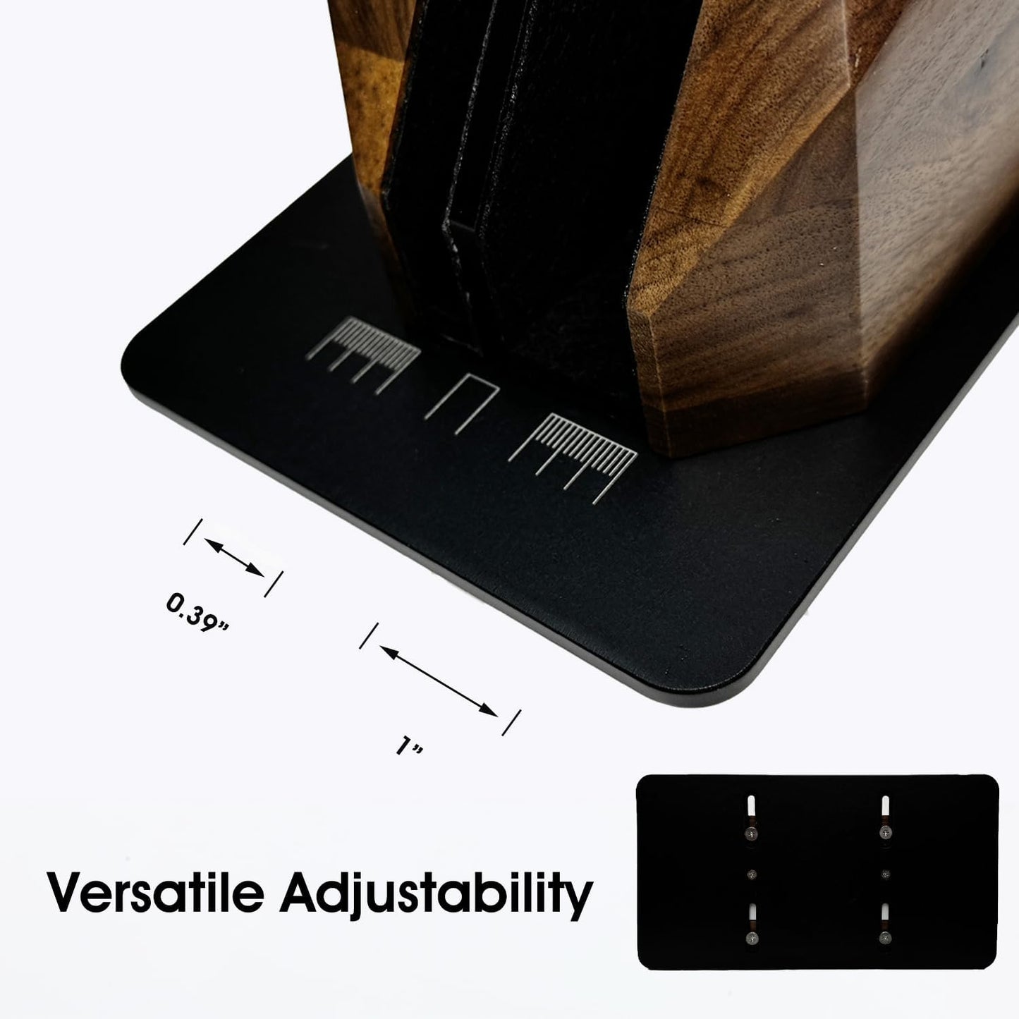 Walnut Wood Vertical Laptop Stand, Dual Slot Wooden Laptop Holder Vertical for Desk, Width Adjustable Dock Compatible with MacBook Pro and Universal Gaming Laptops
