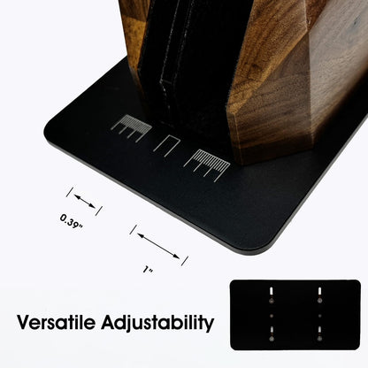 Walnut Wood Vertical Laptop Stand, Dual Slot Wooden Laptop Holder Vertical for Desk, Width Adjustable Dock Compatible with MacBook Pro and Universal Gaming Laptops