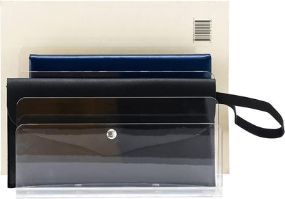 Sooyee File Organizer for Desk, Mail Organizer Countertop,4-Section File Holder for Home Office,Book Organizer,Acrylic Desk Organizer for Letter, Document, Notebook, Binder, Purse, Palette,Clear