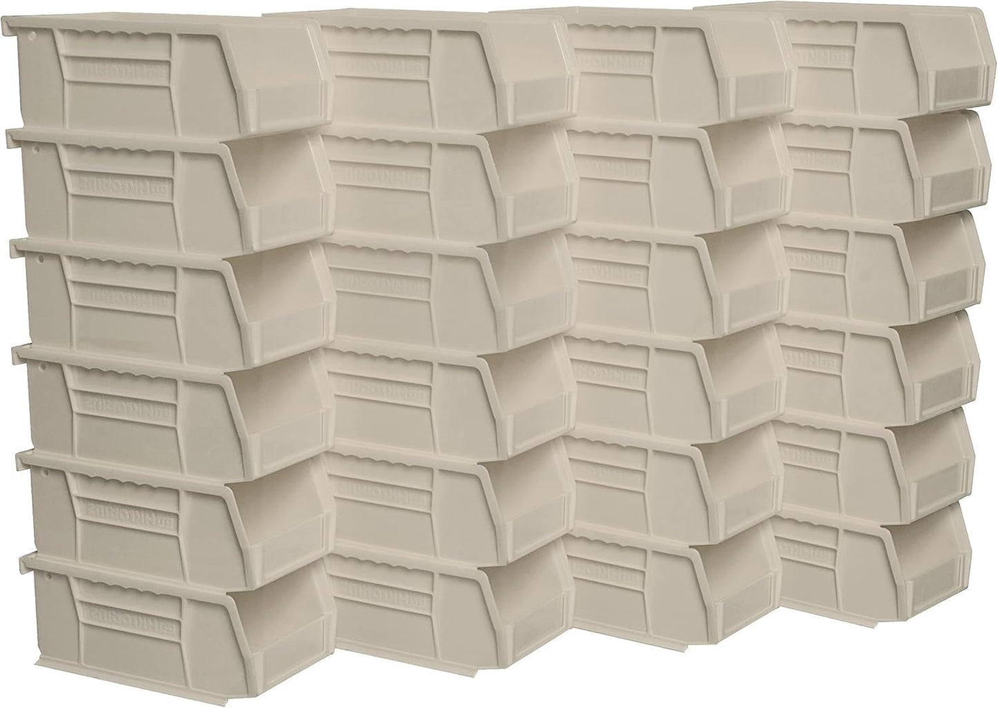 Akro-Mils 30220 AkroBins Plastic Storage Bins, Space-Saving Stackable Bins for Garage, Pantry, Craft Organization, 7" x 4" x 3", Yellow, 24-Pack