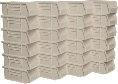 Akro-Mils 30220 AkroBins Plastic Storage Bins, Space-Saving Stackable Bins for Garage, Pantry, Craft Organization, 7" x 4" x 3", Yellow, 24-Pack
