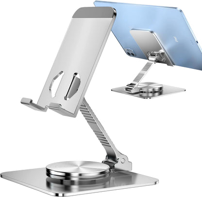 360 Rotatable Foldable Phone Stand for Desk,Fully Adjustable Desktop Phone Holder Cradle Dock Compatible with iPhone 17 16 15 14 13 12 11 Pro Max,Tablets,All Phones(Pink)