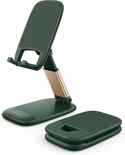 Lamicall Cell Phone Stand for Desk - [Height Adjustable] Foldable Mobile Phone Holder, Portable Stand for iPhone 17 16 15 14 13 12 11 Pro Max Plus Air, Galaxy S25, Office Gift Mothers Day Accessories