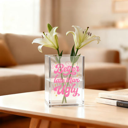 Just Breathe Acrylic Cosmetic Organizer Pen Holder, Anxiety Relaxing Acrylic Desk Holder Cup for Pen Pencil, Dandelion Desk Organizer, Mental Health Office Gifts for Coworker Leader Friend