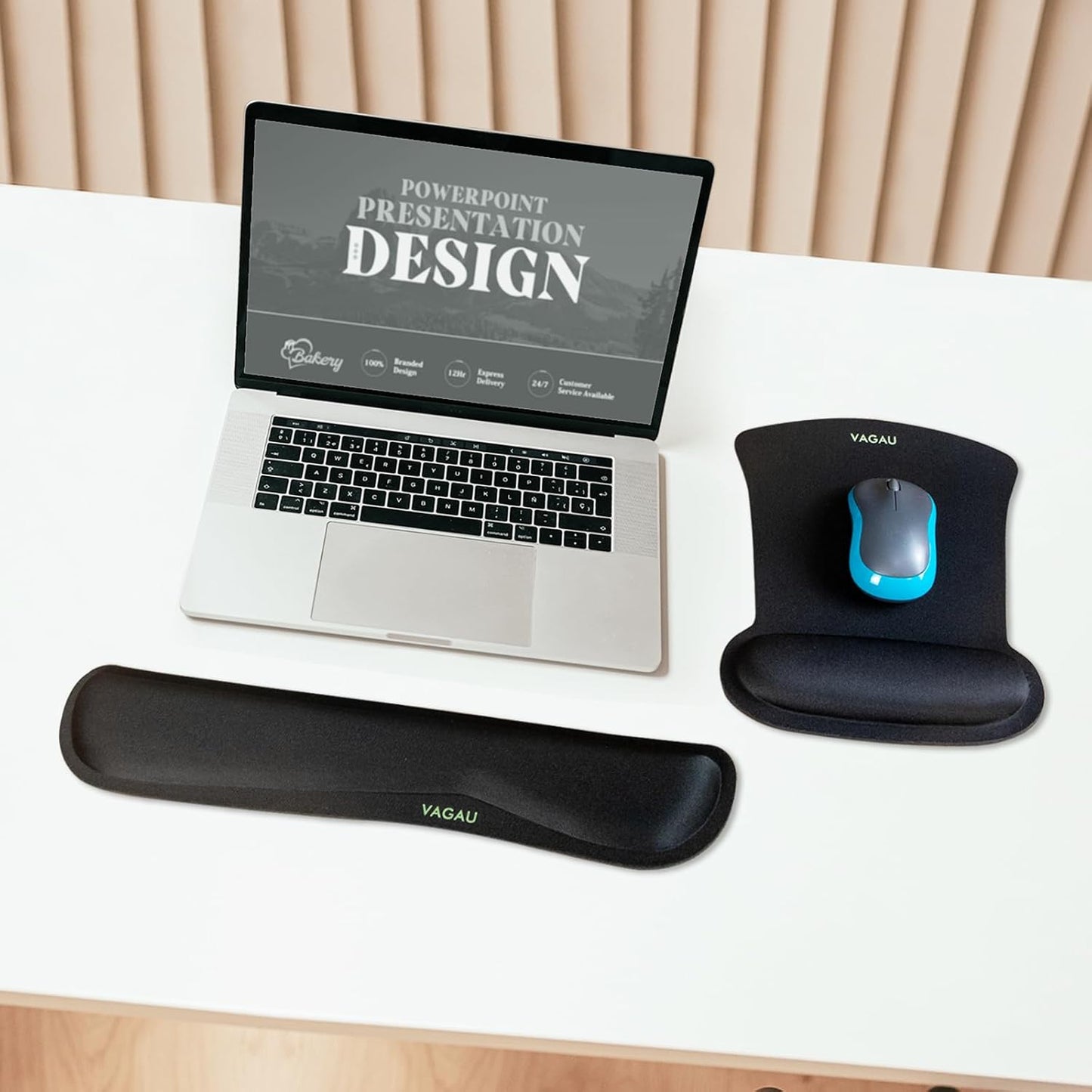 Comfy Mee Premium Memory Foam Keyboard and Mouse Wrist Rest Pads Set- for Comfortable Typing &Wrist Pain Relief (Pack of 2)