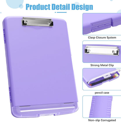 Hongri Clipboard with Storage with Pen Holder, Folder Nursing Clip Board 8.5 x 11 Foilo-Side Opening, High Capacity, Light Weight for Teachers, Classroom. Size 14 x 9.6 x 1.2 in(Pink)