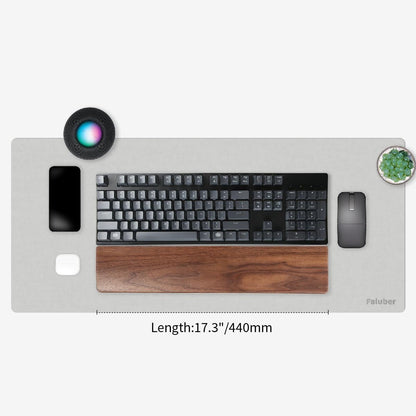 Faluber Wooden Wrist Rest, 14.3-inch Length and 20mm Thickness for Tenkeyless Keyboard, Walnut Wood Palm Rest, Ergonomic Design for Mechanical Gaming Keyboard, Stain Resistant (Medium, Walnut Wood)