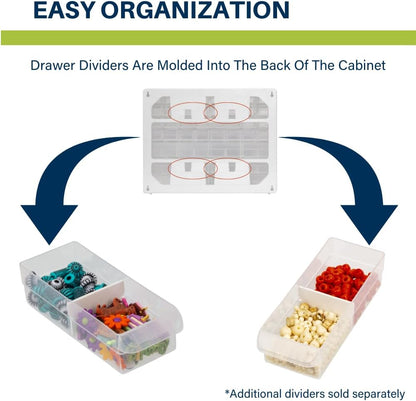Akro-Mils 24-Drawer Plastic Drawer Storage Cabinet for Garage Organization, Bead Organizer, Building Bricks Storage, Teacher Toolbox, Makeup Organizer, 20" W x 6" D x 16" H, 10124 Black