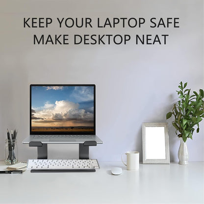 Urmust Adjustable Laptop Stand for Desk Aluminum Computer Stand for Laptop Riser Holder Notebook Stand Compatible with MacBook Air Pro Ultrabook All Laptops 11-17 inch (Black)