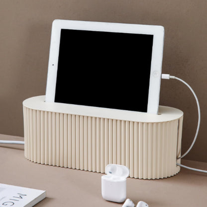 Cable Management Box,Desk Cord Organizer Box with Groove Cover,Plastic Cord Hider Box,Large Cable Box Organizer for Storaging Power Socket/TV/Computer/Router/Games Console Cable (Milk Tea)