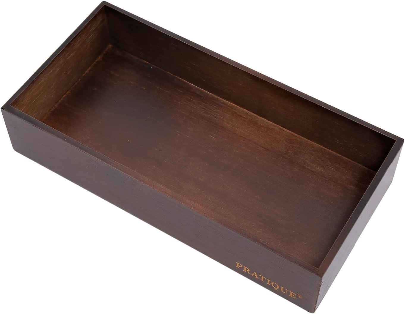 PRATIQUE Bamboo Drawer Organizer - Kitchen Utensil Organizer Silverware Tray Cutlery Holder，Office Desk Supplies and Accessories (8.9x5.9x2.6 inch)
