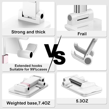 Phone Stand for Desk Cellphone Holder Height Angle Adjustable Stands, Anti-Slip Base, Compact Design for iPhone Android Devices,Black,1Pack