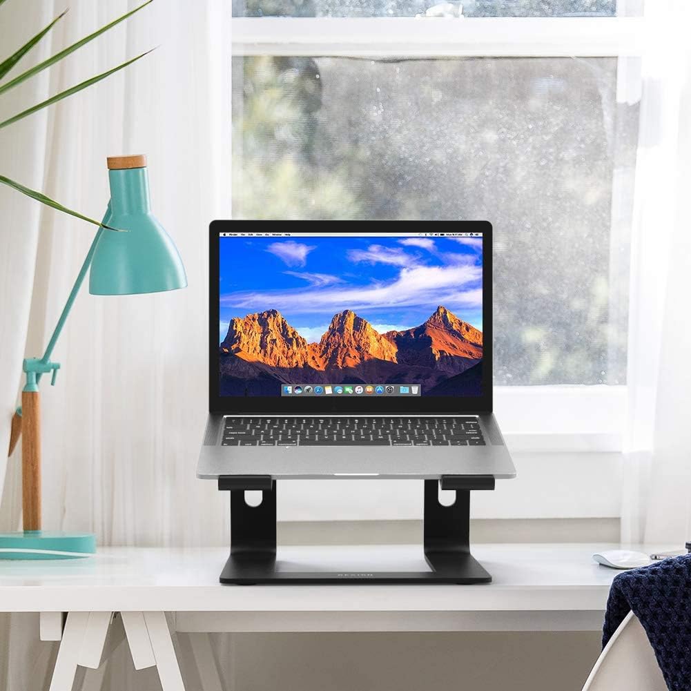 BESIGN LS03 Aluminum Laptop Stand, Ergonomic Detachable Computer Stand, Notebook Riser, Laptop Mount Compatible with Air, Pro, Dell, HP, Lenovo More 10-15.6" Laptops, Silver