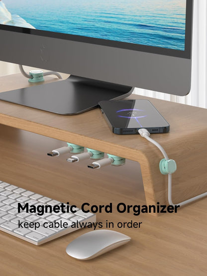 Magnetic Cable Clips, Adjustable Cord Holder Management, Adhesive Wire Keeper Organizer for Home Office Desk Phone PC Car Wall Desktop Nightstand Appliance (9-Pack Black Crystal)