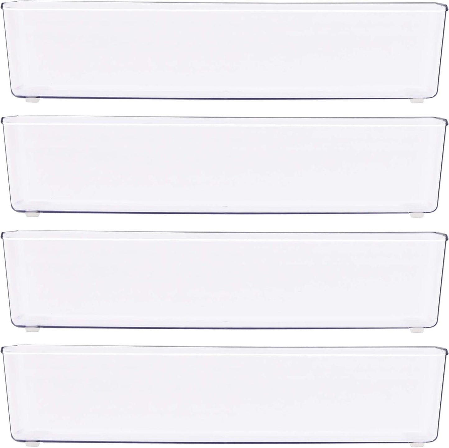 Simple Houseware Clear Drawer Organizer for Office Bin Desk Storage, Assorted Size, 6 Packs