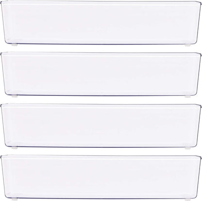 Simple Houseware Clear Drawer Organizer for Office Bin Desk Storage, Assorted Size, 6 Packs