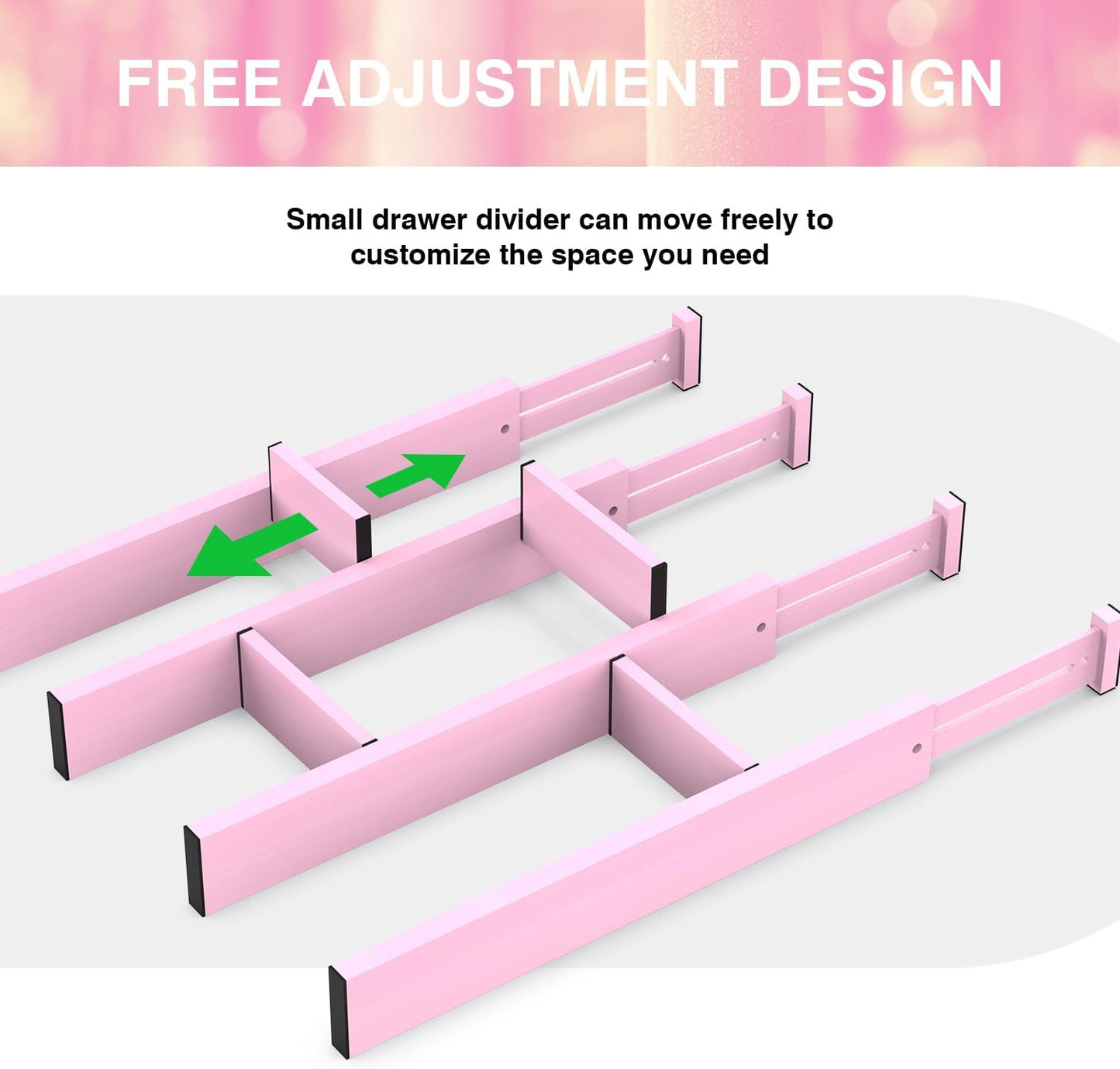 ANTOWIN Bamboo Drawer Dividers Organizers, Drawer Separators Splitter,17-22 inches Long Adjustable Spring-loaded Organizer for Large Utensil, Clothes, Tools Drawers(yellow)