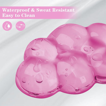 Gel Cloud Keyboard and Mouse Wrist Rest, Cute Wrist Support and Arm Support Keyboard Rest for Keyboard and Mouse Typing Pain Relief，Suitable for Office/Computer/Laptop/Gaming (Pink)