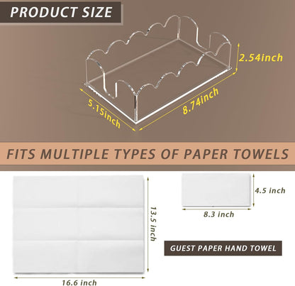 Transparent Acrylic Napkin Holder Clear Guest Paper Disposable Hand Towel Dispenser Tray Organizer For Table Home Kitchen Restaurant and Hotel Business