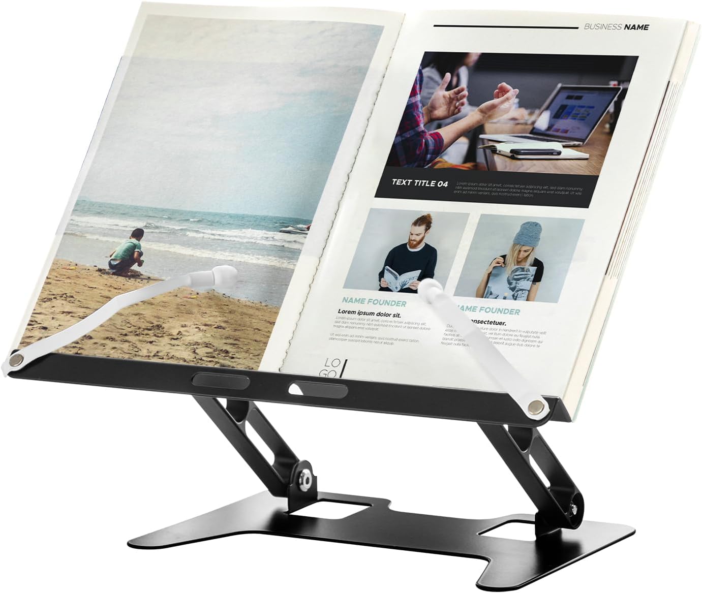 Honagu Adjustable Laptop Stand for Desk, Metal Foldable Laptop Riser, Portable Desktop Book Stand Holder, Ergonominc Computer Notebook Stand Compatible with 10-15.6” Laptops (Silver)