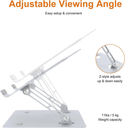 Ergonomic Laptop Stand for Desk, Adjustable Fits All Laptops and Notebooks up to 17 Inch Aluminum Alloy,Steel, Ultra-Thin,Ventilated Cooling Notebook Mount.