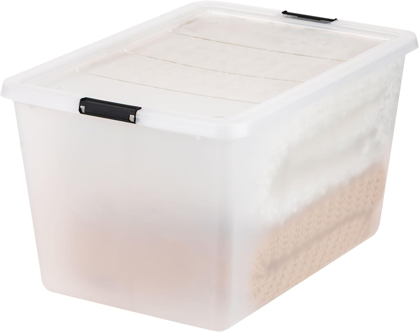 IRIS USA 18 QT Clear Storage Organizer with Removable Dividers, Stackable Plastic Storage Box with Lid, Modular Container for Crafts, Tools, Office & Pantry Organization