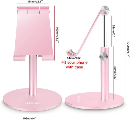 AICase Telescopic Adjustable iPad Holder,Universal Multi Angle Aluminum Stand Compatible with iPhone Smart Cell Phone/Tablet/iPad(4-13 inch), Silver